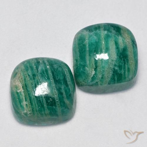 11,90 ct natürliche grüner Amazonit-Edelsteine, Kissenschliff, Lichtundurchlässig