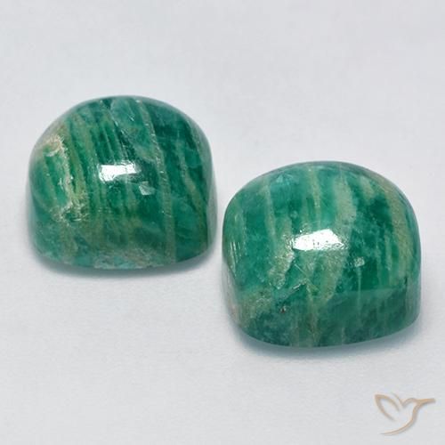 11,90 ct natürliche grüner Amazonit-Edelsteine, Kissenschliff, Lichtundurchlässig