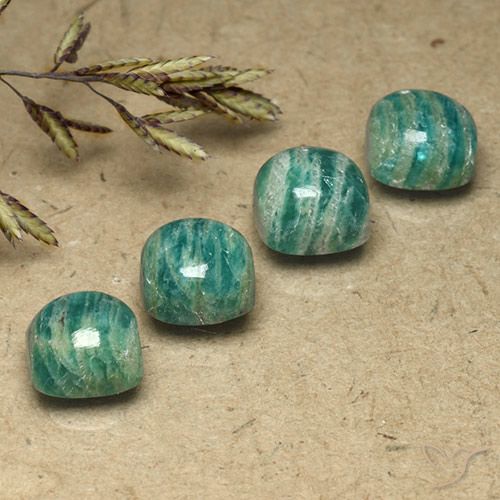 8.14 ct natürliche Kieferngrün Amazonit-Edelsteine, Kissen, Lichtundurchlässig