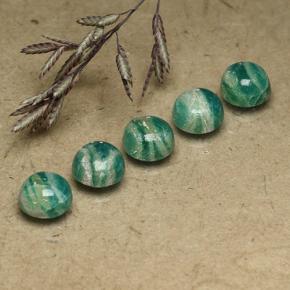 4.65 ct natürliche Kieferngrün Amazonit-Edelsteine, Rund Schliff, Lichtundurchlässig