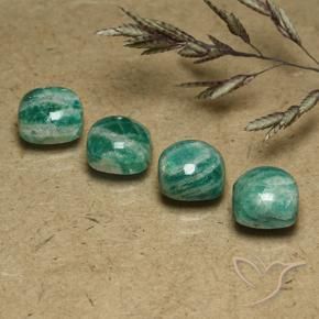 7.14 ct natürliche Kühles Grün Amazonit-Edelsteine, Kissen, Lichtundurchlässig
