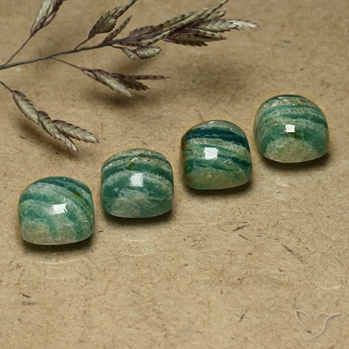 7.99 ct natürliche Mittel-Dunkelgrün Amazonit-Edelsteine, Kissen, Lichtundurchlässig