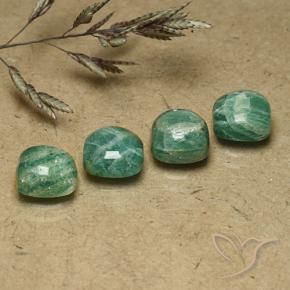 6.36 ct natürliche Cooles Kieferngrün Amazonit-Edelsteine, Kissen, Lichtundurchlässig