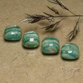 7.34 ct natürliche Kühles Grün Amazonit-Edelsteine, Kissen, Lichtundurchlässig