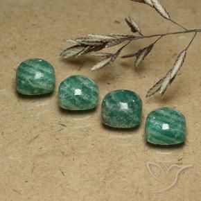 7.37 ct natürliche Kieferngrün Amazonit-Edelsteine, Kissen, Lichtundurchlässig