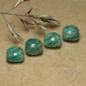 7.37 ct natürliche Kieferngrün Amazonit-Edelsteine, Kissen, Lichtundurchlässig