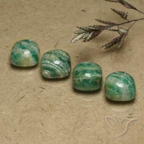 8.10 ct natürliche Mittel-Dunkelgrün Amazonit-Edelsteine, Kissen, Lichtundurchlässig