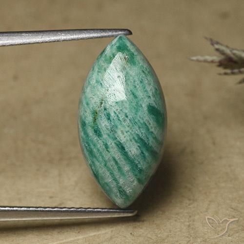 7.65ct Natürlicher Kieferngrün Amazonit, Marquise, Lichtundurchlässig, Photo A