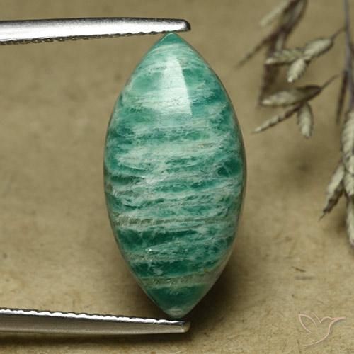 7.60ct Natürlicher Kühles Grün Amazonit, Marquise, Lichtundurchlässig