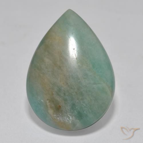 16.57ct Natürlicher Grün-Blau-Ton Amazonit, Birnenform, Lichtdurchlässig