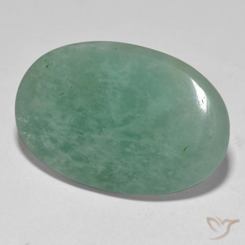 18.36ct Natürlicher Bläulich-grün Amazonit, Oval, Lichtdurchlässig