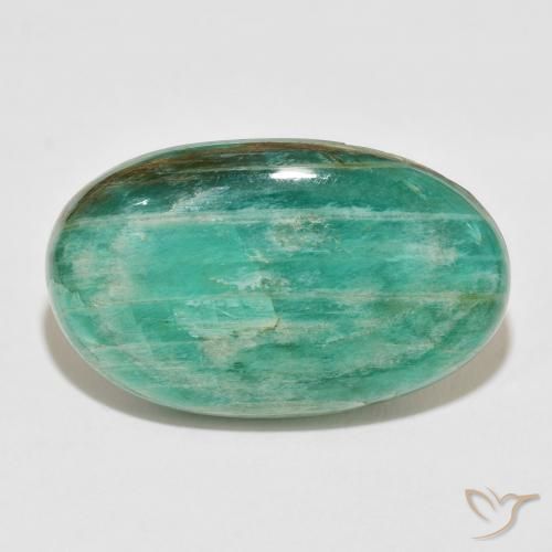 40.10ct Natürlicher Kühles Grün Amazonit, Oval, Lichtundurchlässig