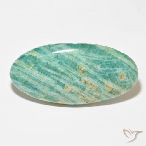 61.60ct Natürlicher Kieferngrün Amazonit, Oval, Lichtundurchlässig