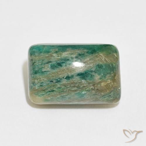 12.42ct Natürlicher Mittelgrün Amazonit, Kissen, Lichtundurchlässig, Photo A