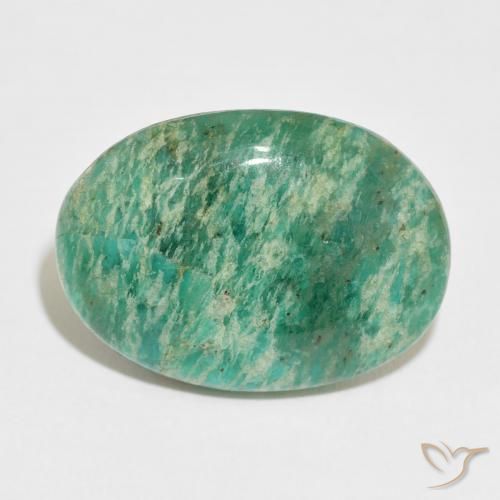 28.25ct Natürlicher Mittelgrün Amazonit, Oval, Lichtundurchlässig