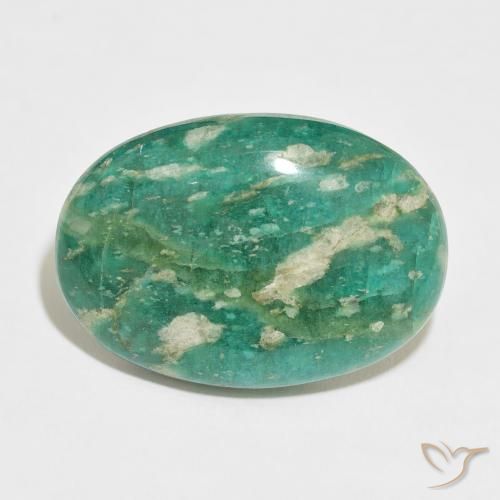 35.84ct Natürlicher dunkelgrün Amazonit, Oval, Lichtundurchlässig