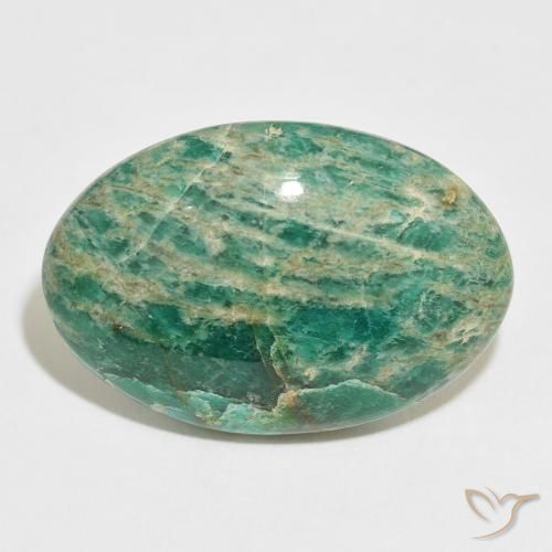 46.30ct Natürlicher Vielfarbig-grün Amazonit, Oval, Lichtundurchlässig
