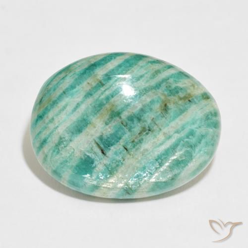 34.84ct Natürlicher Vielfarbig-grün Amazonit, Oval, Lichtundurchlässig