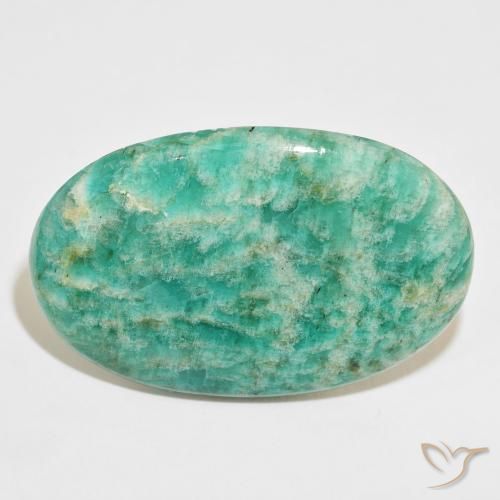 61.95ct Natürlicher Vielfarbig-grün Amazonit, Oval, Lichtundurchlässig