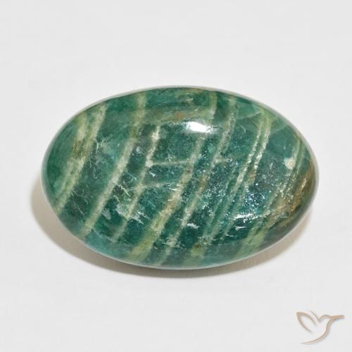 57.90ct Natürlicher dunkelgrün Amazonit, Oval, Lichtundurchlässig