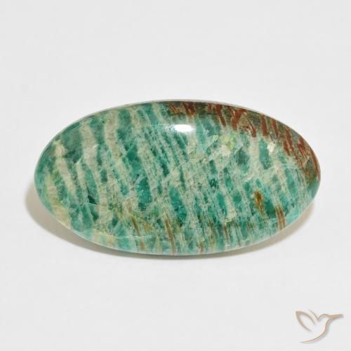 36.78ct Natürlicher Vielfarbig-grün Amazonit, Oval, Lichtundurchlässig