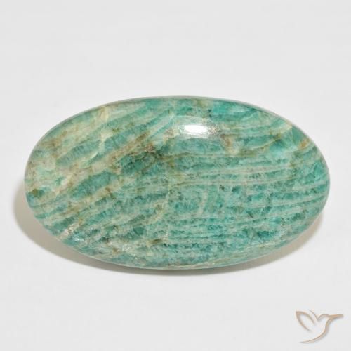 92.44ct Natürlicher Mittelgrün Amazonit, Oval, Lichtundurchlässig
