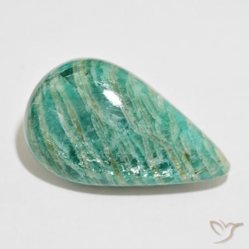 49.01ct Natürlicher Kieferngrün Amazonit, Birnenform, Lichtundurchlässig