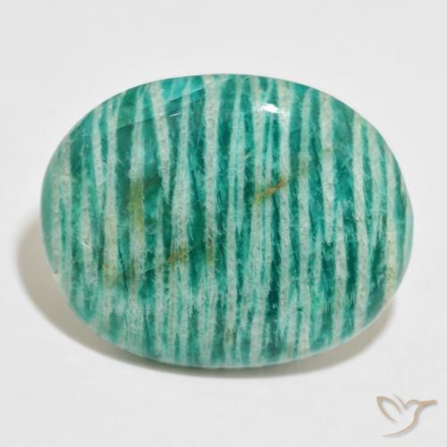 52.88ct Natürlicher Mittelgrün Amazonit, Oval, Lichtundurchlässig