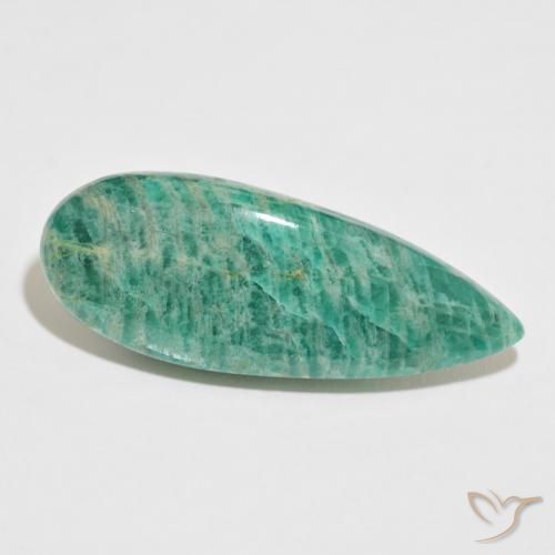 36.21ct Natürlicher Kühles Grün Amazonit, Birnenform, Lichtundurchlässig