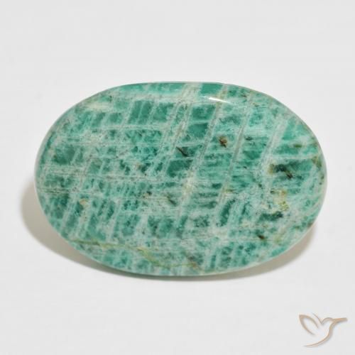 36.60ct Natürlicher Kühles Grün Amazonit, Oval, Lichtundurchlässig