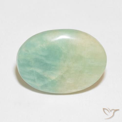 13.05ct Natürlicher hellgrün Amazonit, Oval, Lichtundurchlässig, Photo A