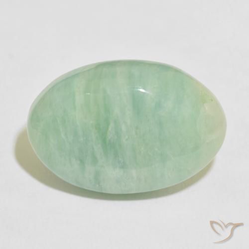 18.50ct Natürlicher Moosiges Grün Amazonit, Oval, Lichtundurchlässig