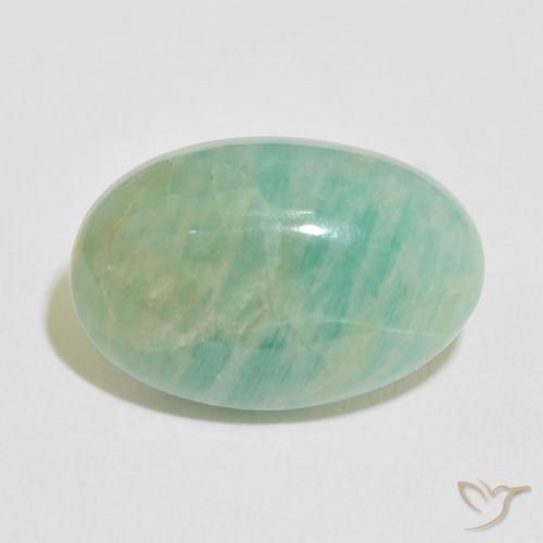 11.34ct Natürlicher hellgrün Amazonit, Oval, Lichtundurchlässig