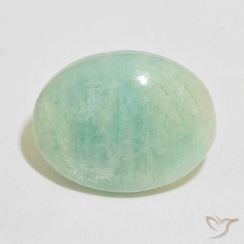 13.68ct Natürlicher Mittelgrün Amazonit, Oval, Lichtundurchlässig