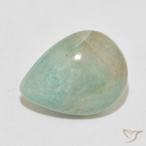 10.53ct Natürlicher hellblau-grün Amazonit, Birnenform, Lichtundurchlässig