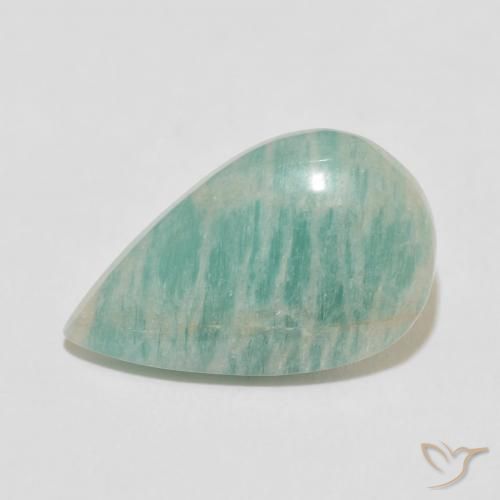 9.63ct Natürlicher hellblau-grün Amazonit, Birnenform, Lichtundurchlässig