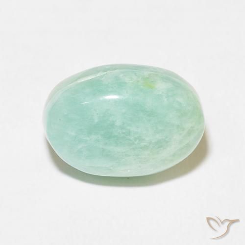 9.01ct Natürlicher hellblau-grün Amazonit, Oval, Lichtundurchlässig