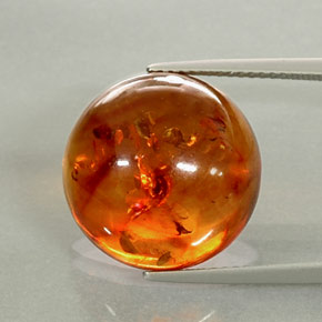 6,06 ctw natürlicher orangefarbener Bernstein, Transparent, Transparent / Lichtdurchlässig