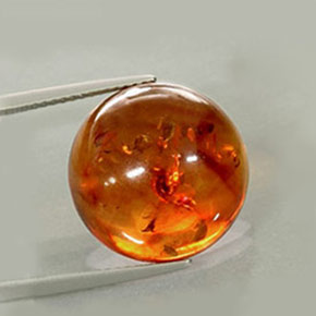 6,06 ctw natürlicher orangefarbener Bernstein, Transparent, Transparent / Lichtdurchlässig