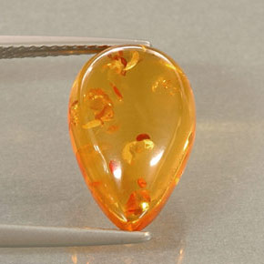 2,41 ctw natürlicher orangefarbener Bernstein, Transparent, Transparent / Lichtdurchlässig