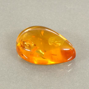 2,21 ctw natürlicher orangefarbener Bernstein, Transparent, Transparent / Lichtdurchlässig