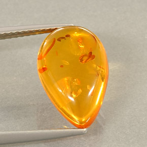 2,21 ctw natürlicher orangefarbener Bernstein, Transparent, Transparent / Lichtdurchlässig