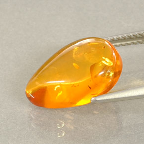 2,21 ctw natürlicher orangefarbener Bernstein, Transparent, Transparent / Lichtdurchlässig