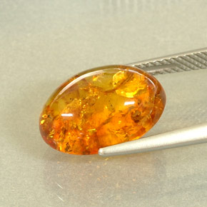2,29 ctw natürlicher orangefarbener Bernstein, Transparent, Transparent / Lichtdurchlässig