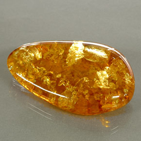 30,46 ctw natürlicher orangefarbener Bernstein, Transparent, Transparent / Lichtdurchlässig