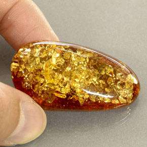 25,46 ctw natürlicher orangefarbener Bernstein, Transparent, Transparent / Lichtdurchlässig