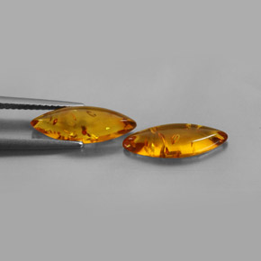  ct natürliche orangefarbener Bernstein-Edelsteine, Transparent, Transparent / Lichtdurchlässig