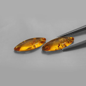  ct natürliche orangefarbener Bernstein-Edelsteine, Transparent, Transparent / Lichtdurchlässig
