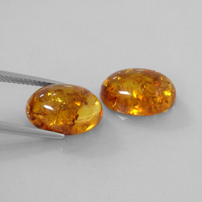  ct natürliche orangefarbener Bernstein-Edelsteine, Transparent, Transparent / Lichtdurchlässig