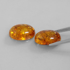  ct natürliche orangefarbener Bernstein-Edelsteine, Transparent, Transparent / Lichtdurchlässig
